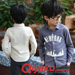 2015秋季新款男童韓版字母長(zhǎng)袖襯衫工廠批發(fā)
